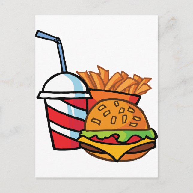 Fast Food Cheeseburger Postcard (Front)