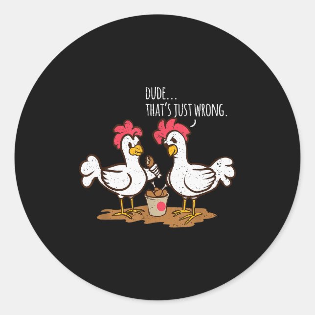 Fast Food Chicken Wings Funny Deep Fried Chicken S Classic Round Sticker (Front)