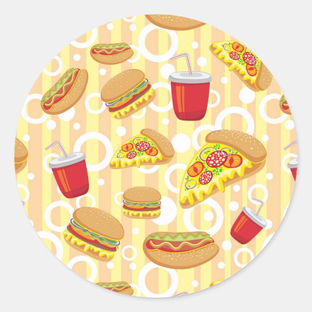 Fast Food Classic Round Sticker (Front)
