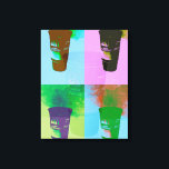 Fast food cups pop art canvas print<br><div class="desc">This piece of pop art would transform a room with a splash of colour. If you look close you can see a shadow in the middle and how cool is that. Family and friends would think you spent a small fortune on a piece of modern art when you really didn't....</div>