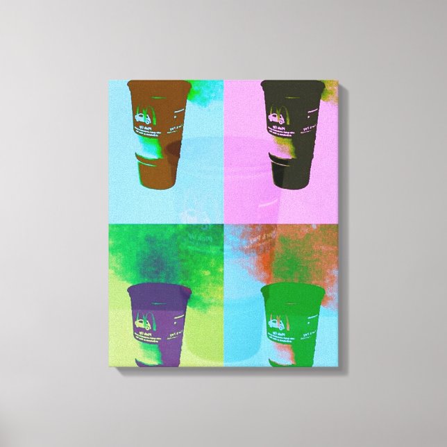 Fast food cups pop art canvas print (Front)