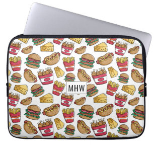 Fast Food custom monogram laptop sleeves