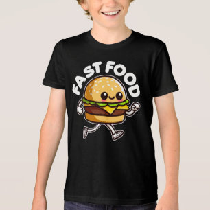 Fast Food Cute Burger Running Funny Tri-Blend Shirt