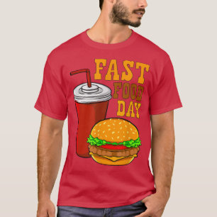 Fast Food DayBurger and Drink Menu Illustration T-Shirt