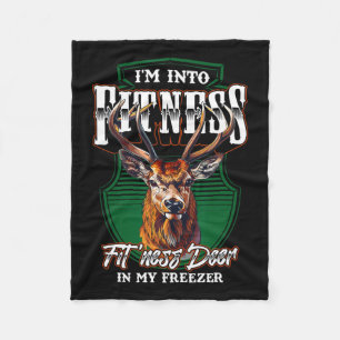 Fast Food Deer Hunting Fitness Deer In My Freezer Fleece Blanket