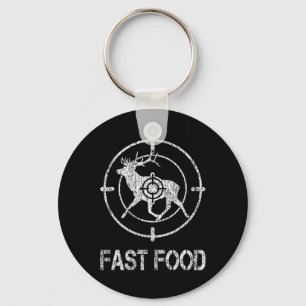 Fast Food Deer Hunting Hunter Fast American Food C Key Ring