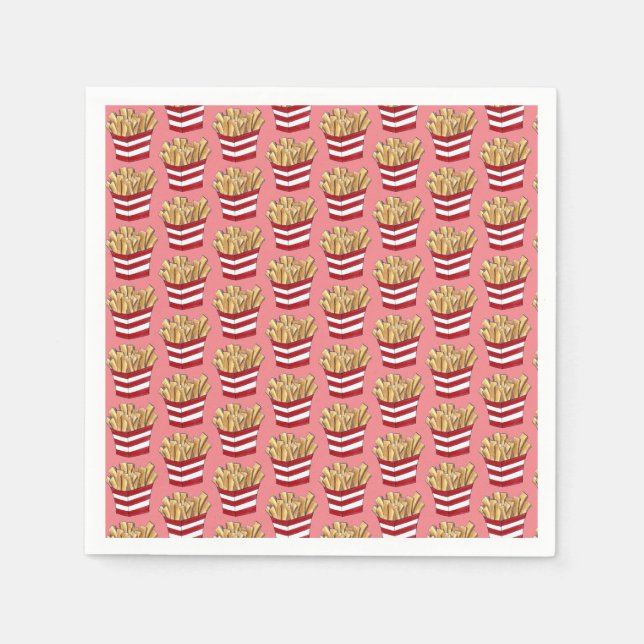 Fast Food French Fries Fried Potatoes Chips Fry Napkin (Front)