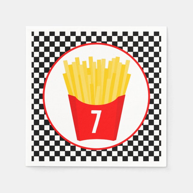 Fast Food French Fry Birthday Napkin (Front)