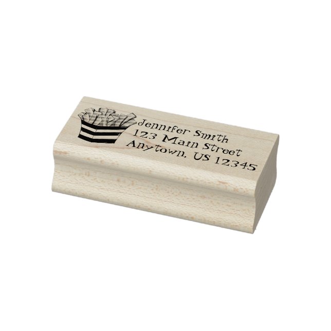Fast Food French Fry Fries Chips Foodie Address Rubber Stamp (Stamp)