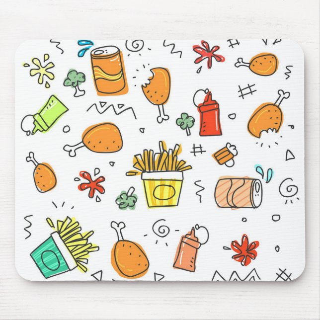 Fast Food Fun Cute Modern Mouse Mat (Front)