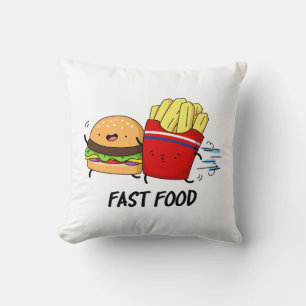 Fast Food Funny Burger And Fries Pun Cushion