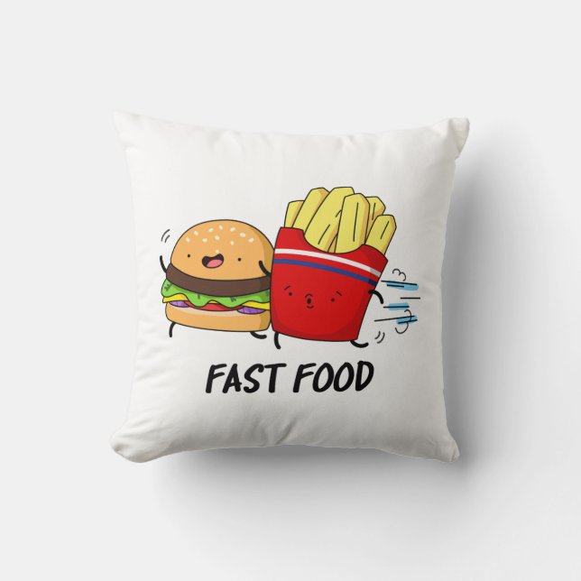 Fast Food Funny Burger And Fries Pun  Cushion (Front)