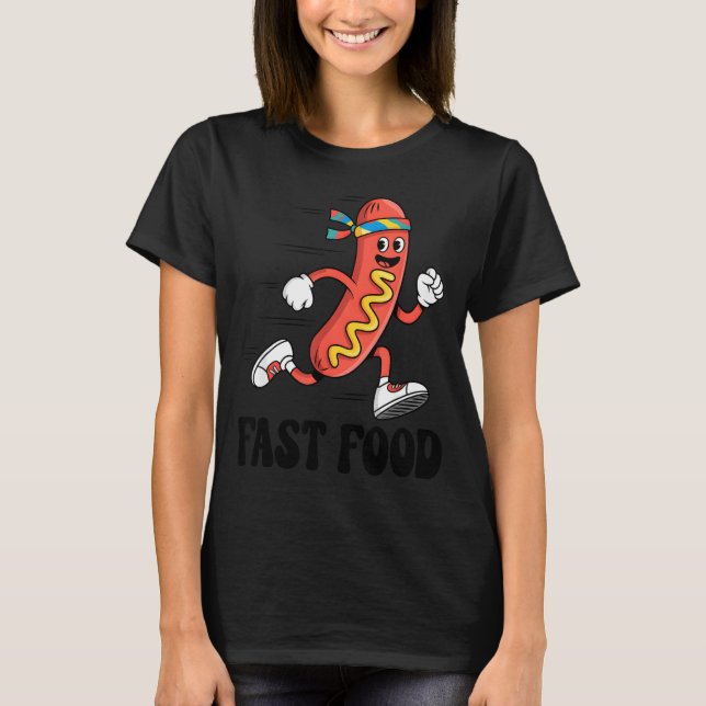 Fast Food Funny Pun Working Out Running Jogging Gy T-Shirt (Front)