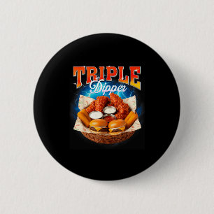 Fast Food Hamburger Chicken Nugget Foodie Triple A 6 Cm Round Badge