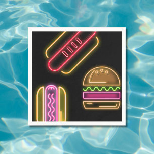 Fast Food Hot Dogs and Hamburger Napkin