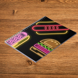 Fast Food Hot Dogs and Hamburger Notebook