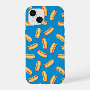 Fast Food Hotdogs Pattern iPhone 15 Case