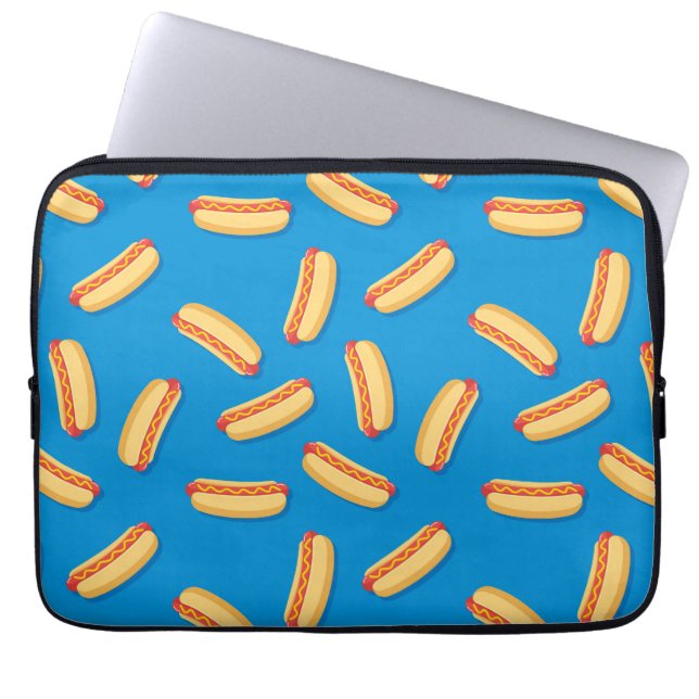 Fast Food Hotdogs Pattern Laptop Sleeve (Front)