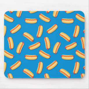 Fast Food Hotdogs Pattern Mouse Mat