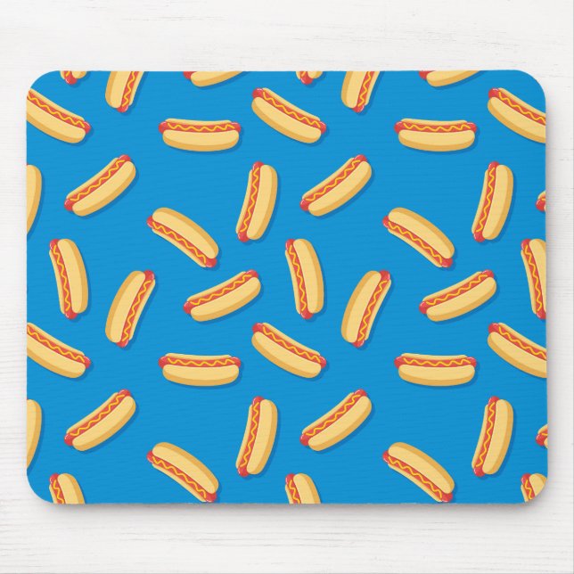 Fast Food Hotdogs Pattern Mouse Mat (Front)