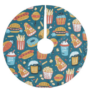 Fast Food Icons: Vintage Doodles Brushed Polyester Tree Skirt