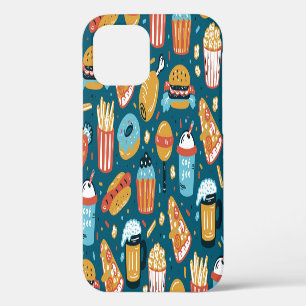 Fast Food Icons: Vintage Doodles iPhone 12 Case
