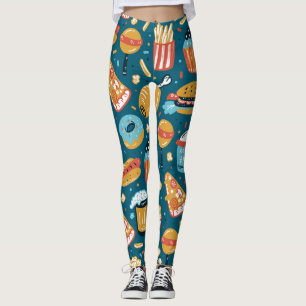Fast Food Icons: Vintage Doodles Leggings