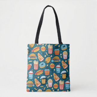 Fast Food Icons: Vintage Doodles Tote Bag