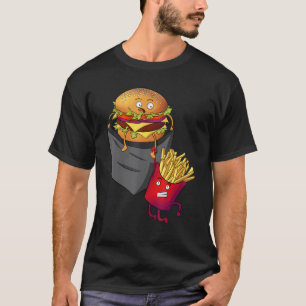 Fast Food In Pocket  Fries Burger Pommes Frites Po T-Shirt