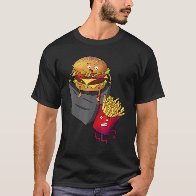 Fast Food In Pocket  Fries Burger Pommes Frites Po T-Shirt (Front)