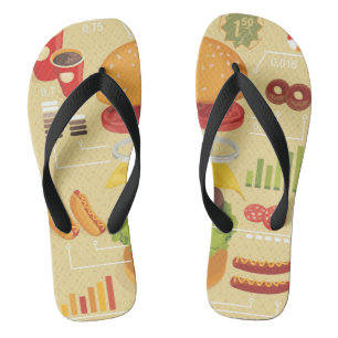 Fast food info graphic flip flops