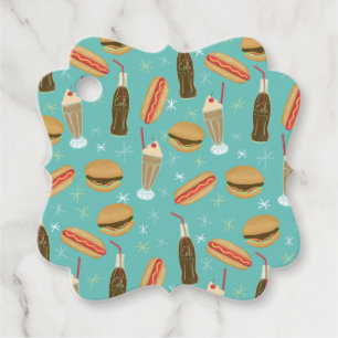 Fast Food Junk Food Retro Vintage Illustration Favour Tags