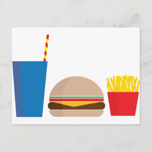 fast food meal postcard