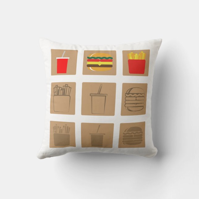 Fast food meal set  cushion (Back)