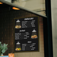 Fast Food Menu Sandwiches | Hotdogs | Tacos Black