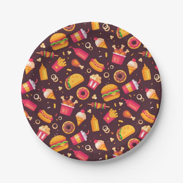 Fast Food Paper Plate (Front)