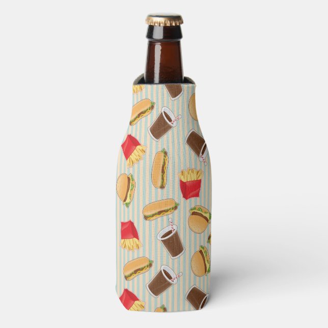 Fast Food Pattern 2 Bottle Cooler (Bottle Front)