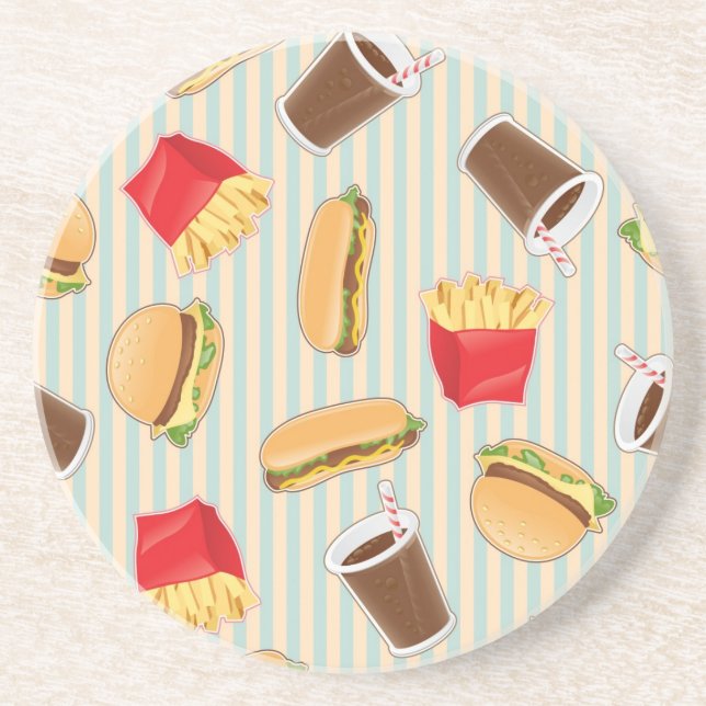 Fast Food Pattern 2 Coaster (Front)
