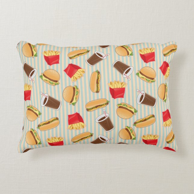 Fast Food Pattern 2 Decorative Cushion (Front)