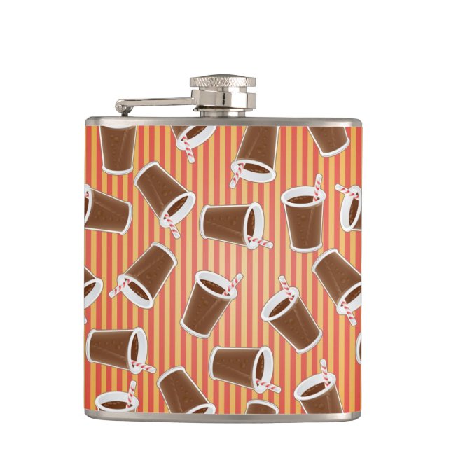 Fast food pattern 2 hip flask (Front)