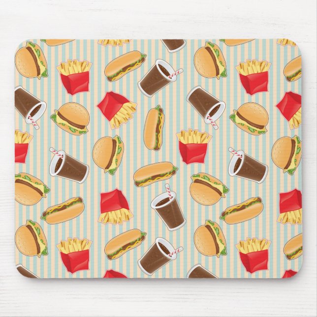 Fast Food Pattern 2 Mouse Mat (Front)