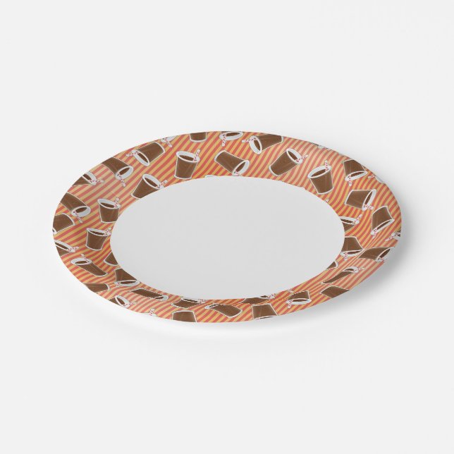 Fast food pattern 2 paper plate (Angled)