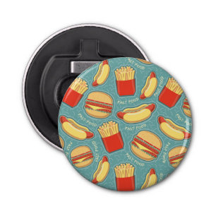 Fast Food Pattern 3 Bottle Opener