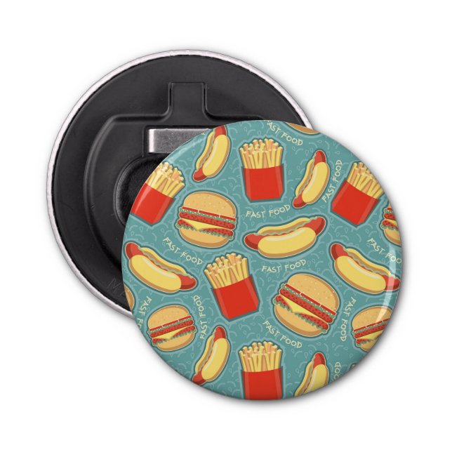 Fast Food Pattern 3 Bottle Opener (Front)