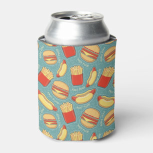 Fast Food Pattern 3 Can Cooler