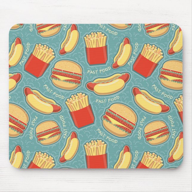 Fast Food Pattern 3 Mouse Mat (Front)