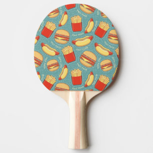 Fast Food Pattern 3 Ping Pong Paddle