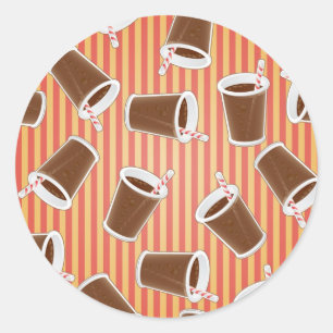 Fast food pattern classic round sticker