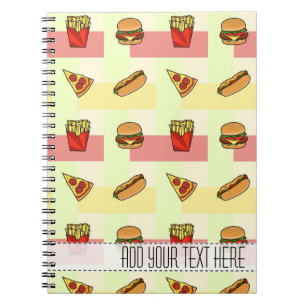Fast Food Pattern Custom Notebook