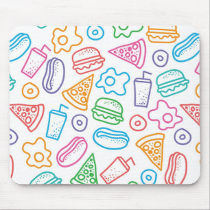 Fast food pattern mouse mat